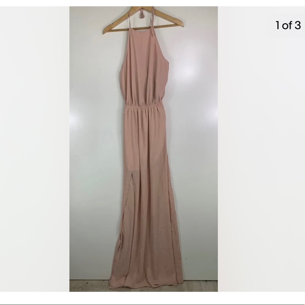 Show me your Mumu extra small pink bridesmaid elegant dress. Halter neck tie.